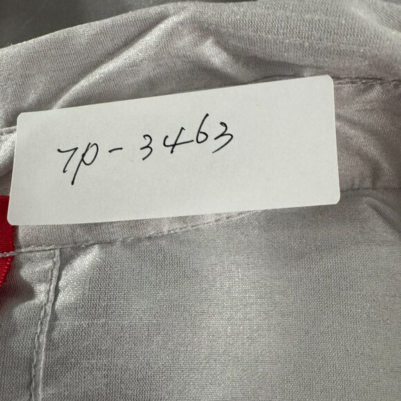 IC Collection Button Front Blouse Shirt 2XL Silver Cuffed Polyester TP-3463 - Picture 2 of 13